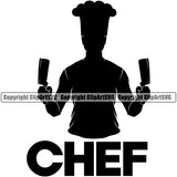 Chef Cook Cooking Cooker BBQ Barbecue Grill Food Silhouette Chef Quote Text White Background Design Element Restaurant Kitchen Cuisine Culinary Gourmet Art Design Business Company Logo Clipart SVG