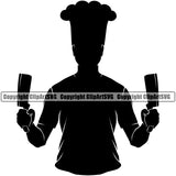 Chef Cook Cooking Cooker BBQ Barbecue Grill Food Restaurant Kitchen Silhouette Design Element Cuisine Culinary Gourmet Art Design Business Company Logo Clipart SVG