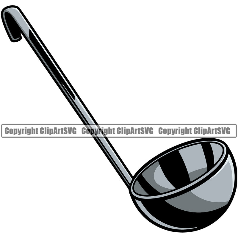 Chef Cook Cooking Cooker BBQ Barbecue Grill Food Chef Soup Ladle Single Design Element White Background Restaurant Kitchen Cuisine Culinary Gourmet Design Logo Clipart SVG