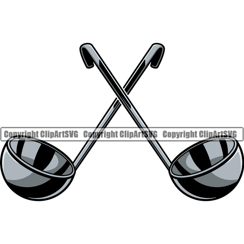 Chef Cook Cooking Cooker BBQ Barbecue Grill Food Restaurant Kitchen Chef Soup Ladle Crossed Color Design Element Cuisine Culinary Gourmet Design Logo Clipart SVG
