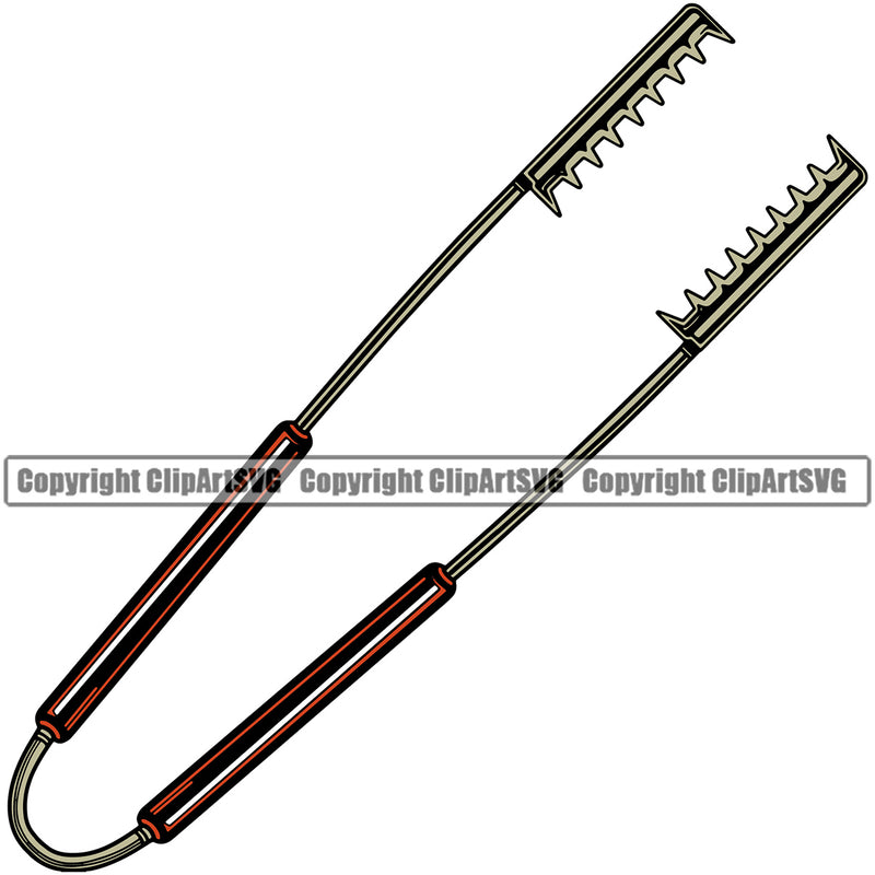 Chef Cook Cooking Cooker BBQ Barbecue Grill Food Restaurant Kitchen Chef Tongs Color Design Element White Background Cuisine Culinary Gourmet Design Logo Clipart SVG