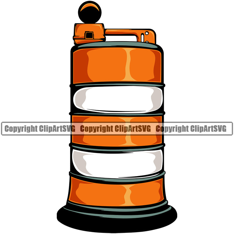 Construction Work Worker Building Contractor Builder Construction Street Road Barricade Barrel Color Design Element White Background Build Building Carpenter Business Company Job Design Logo Clipart SVG