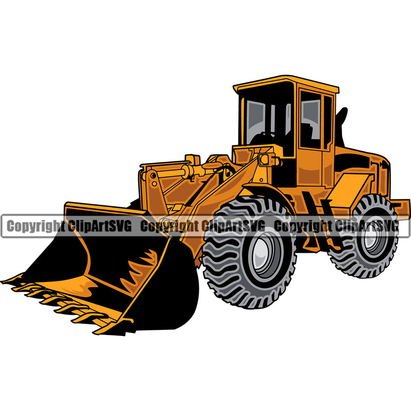 Construction Work Worker Building Contractor Builder Build Building Construction Bulldozer Front Loader Color Design Element Carpenter Business Company Job Design Logo Clipart SVG
