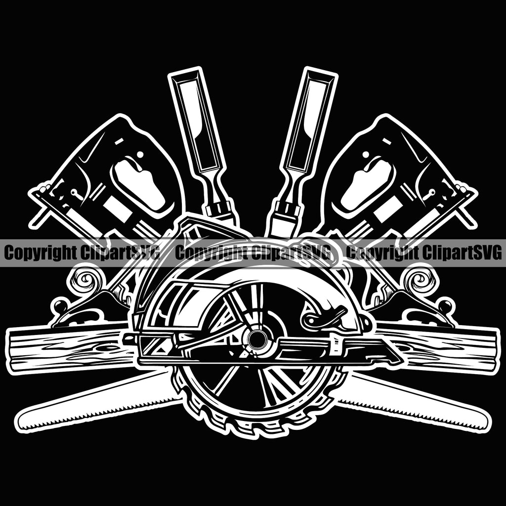 Construction Work Worker Building Contractor Electric Saw Chisel Wood  Builder Build Building Carpenter Carpenter Life Black Color Background  Design Element Business Company Job Design Logo Clipart SVG – ClipArt SVG, image size:1024x1024