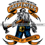 Construction Work Worker Building Contractor Builder Build Building Construction Carpenter Skull The Men Color Design Element White Background Color Quote Text Carpenter Business Company Job Design Logo Clipart SVG