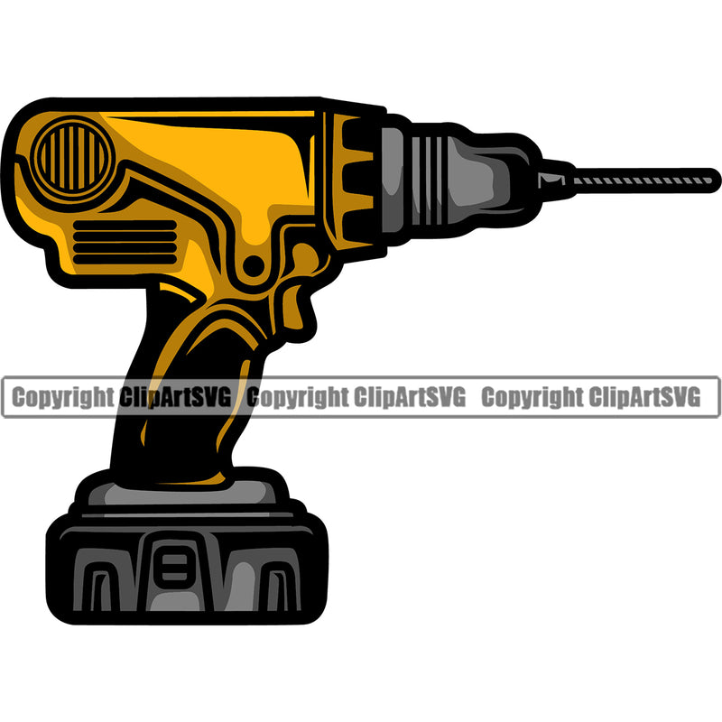 Construction Work Worker Building Contractor Construction Drill Color Design Element White Background Builder Build Building Carpenter Business Company Job Design Logo Clipart SVG