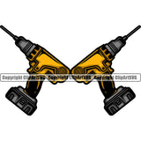 Construction Work Worker Building Contractor Builder Build Building Construction Drill Double Color Design Element Vector White Background Carpenter Business Company Job Design Logo Clipart SVG