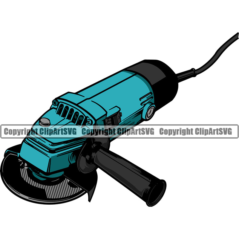 Construction Work Worker Building Contractor Builder Build Building Construction Grinder Blue Color Design Element Carpenter Business Company Job Design Logo Clipart SVG