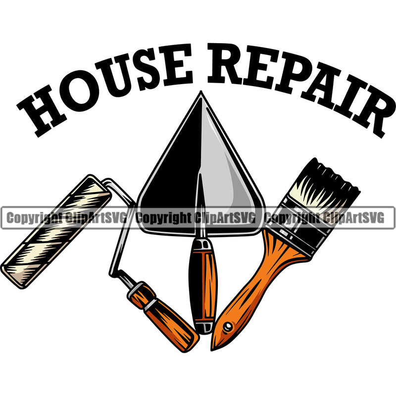 Construction Work Worker Building Contractor House Repair Mason Masonry Tools Quote text Design Element Color White Background Builder Build Building Carpenter Business Company Job Design Logo Clipart SVG