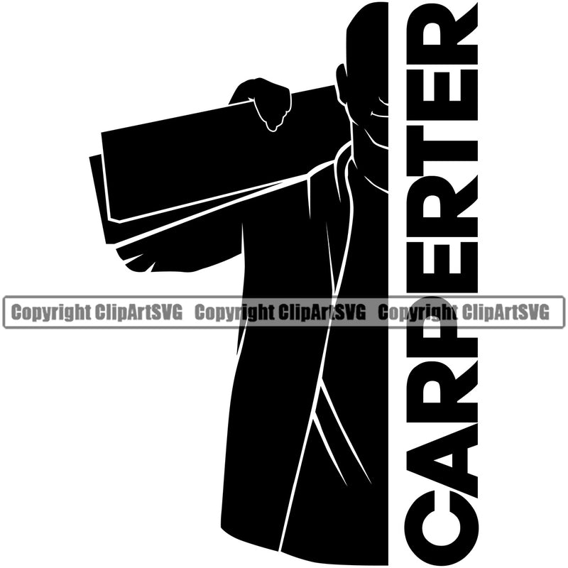 Construction Work Worker Building Contractor Builder Carperter Quote Text Silhouette Design Element Build Building Carpenter Business Company Job Design Logo Clipart SVG