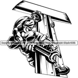 Construction Work Iron Worker Building Contractor Builder Build Building Carpenter Construction Skull Steel Worker Vector White Background Design Element Business Company Job Design Logo Clipart SVG