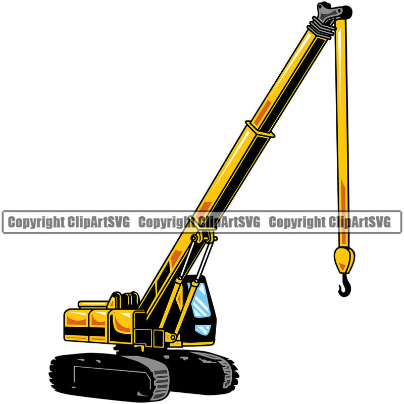 Construction Machine Machinery Work Worker Building Contractor Construction Vehicle Crane Color Design Element White Background Builder Build Building Carpenter Business Company Job Design Logo Clipart SVG