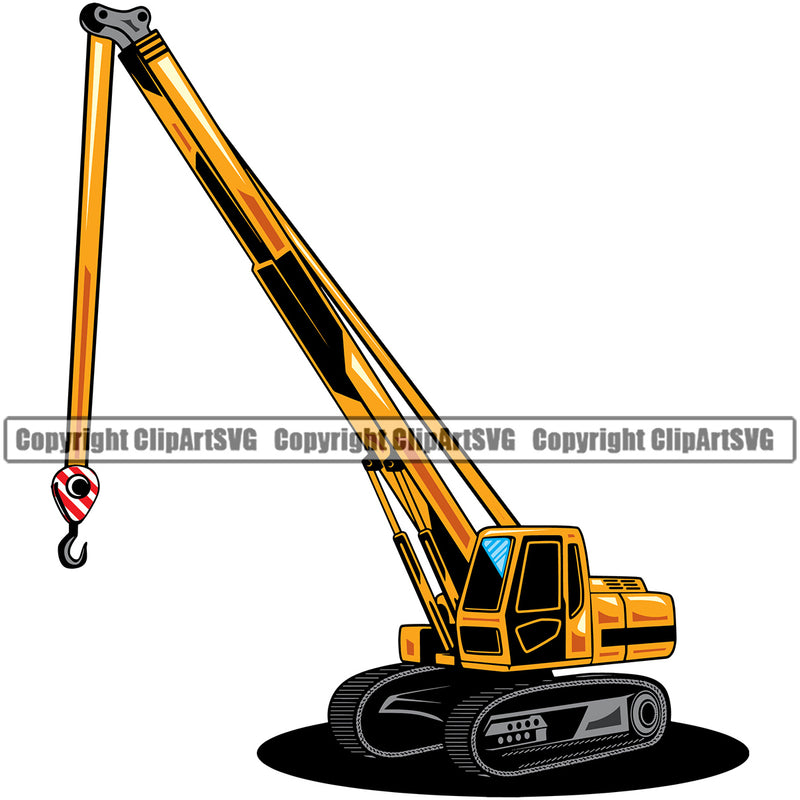 Construction Machine Machinery Work Worker Building Contractor Builder Build Building Construction Vehicle Crane Color Design Element White Background Carpenter Business Company Job Design Logo Clipart SVG