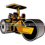 Construction Machine Machinery Work Worker Building Contractor Builder Vehicle Steam Roller Color Design Element White Background Build Building Carpenter Business Company Job Design Logo Clipart SVG