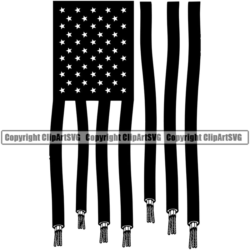 Electrician Electric Worker Work Technician Tech Construction Electrical Flag United State USA Design Element Repair Service Job Company Business Design Logo Clipart SVG