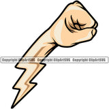 Electrician Electric Worker Work Technician Tech Construction Electrical Lightning Bolt Hand White Cristian American Punch Design Element Repair Service Job Company Business Design Logo Clipart SVG