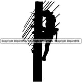 Electric Worker Work Technician Tech Construction Electrician Silhouette White Background Design Element Electrical Repair Service Job Company Business Design Logo Clipart SVG