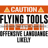 Electrician Electric Worker Work Technician Tech Construction Caution Flying Tools And Offensive Language Likely Red And Black Color Design Element Electrical Repair Service Job Company Business Design Logo Clipart SVG