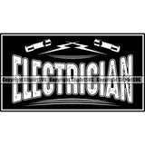 Electrician Electric Worker Work Technician Tech Construction Electrical Repair Electrician Short Black Color Banner Design Element Service Job Company Business Design Logo Clipart SVG