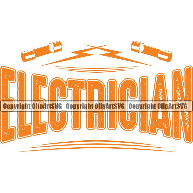 Electrician Electric Worker Work Technician Tech Construction Electrical Repair Electrician Orange Color White Background Banner Design Element Service Job Company Business Design Logo Clipart SVG