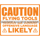 Electrician Electric Worker Work Technician Tech Construction Caution Flying Tools Offensive Language Likely Color Quote Text Design Element Electrical Repair Service Job Company Business Design Logo Clipart SVG
