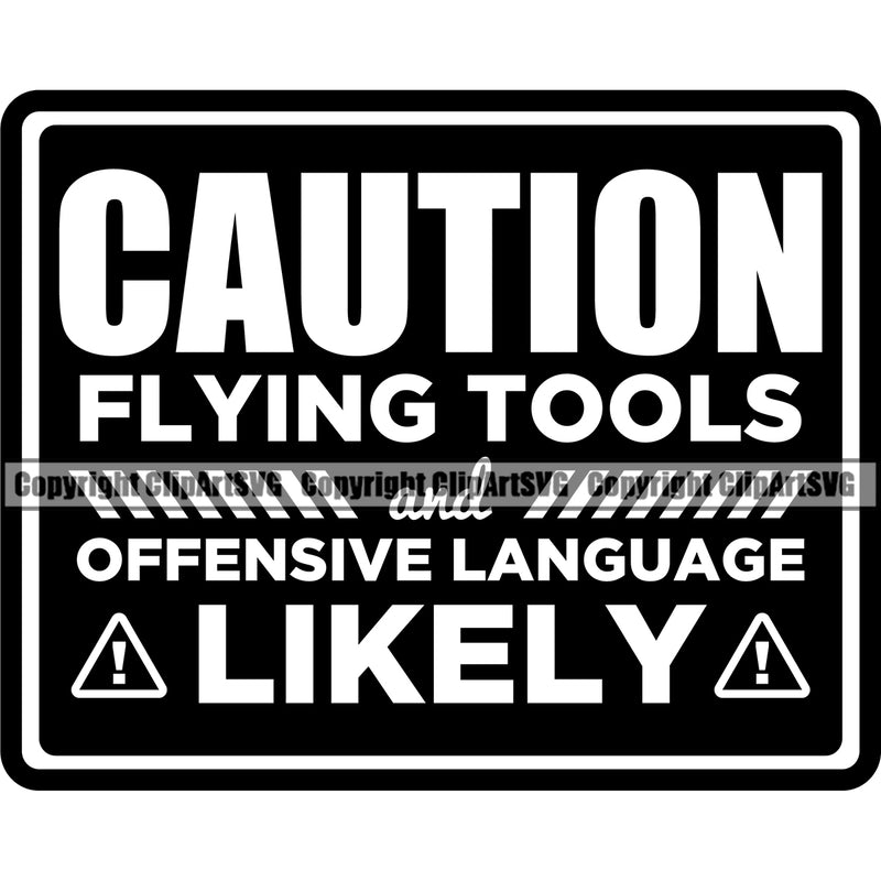 Electrician Electric Worker Work Technician Tech Construction Electrical Caution Flying Tools Offensive Language Likely Black Color Quote Text Design Element Repair Service Job Company Business Design Logo Clipart SVG