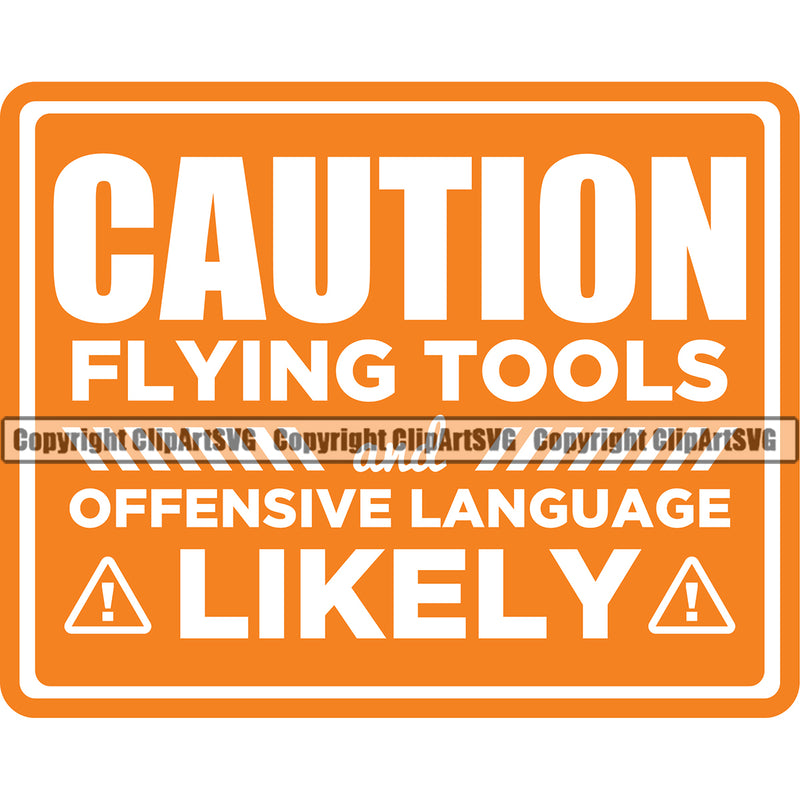 Electrician Electric Worker Work Technician Tech Construction Caution Flying Tools Offensive Language Likely Quote Text Design Element Electrical Repair Service Job Company Business Design Logo Clipart SVG