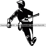 Electrician Electric Worker Work Technician Tech Construction Electrical Electrician Telephone Pole Repair Vector White Background Design Element Service Job Company Business Design Logo Clipart SVG