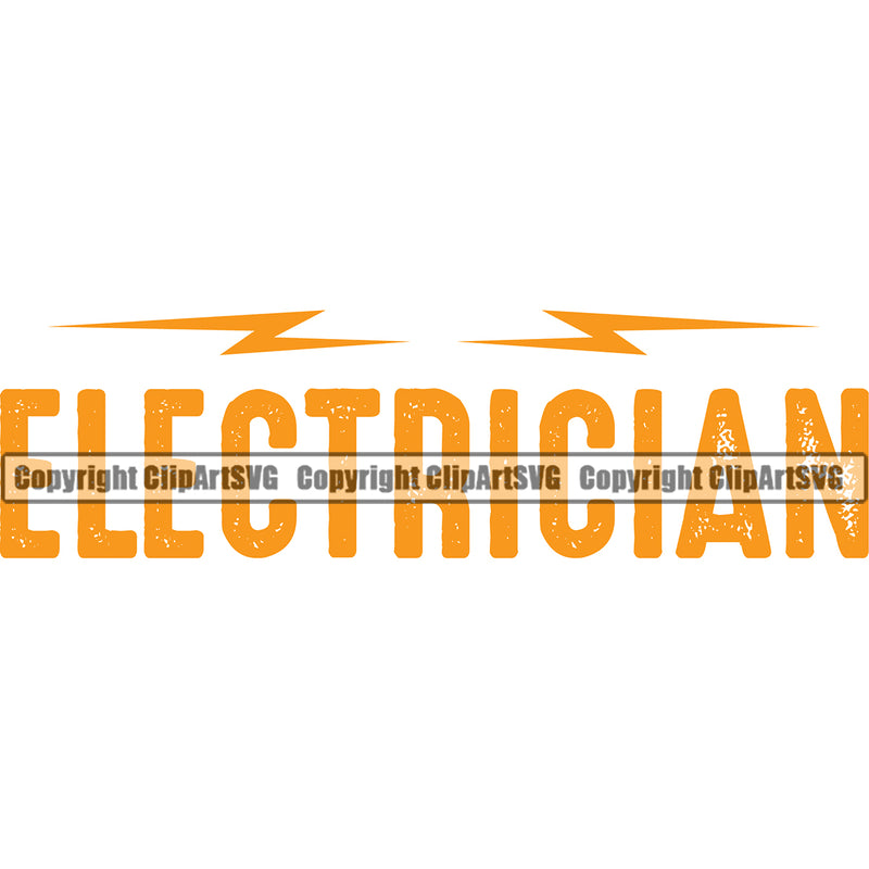 Electric Worker Work Technician Tech Electrician Color Text White Background Design Element Construction Electrical Repair Service Job Company Business Design Logo Clipart SVG