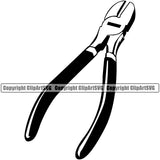 Electrician Electric Worker Work Technician Tech Electrician Pliers Wire Cutters White Background Design Element Construction Electrical Repair Service Job Company Business Design Logo Clipart SVG