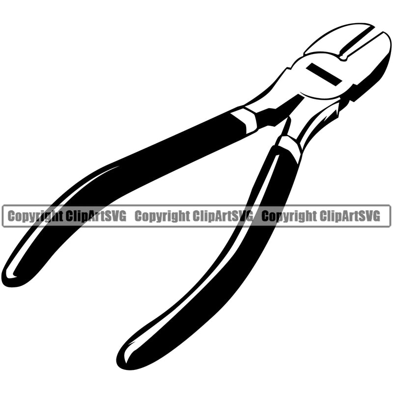 Electrician Electric Worker Work Technician Tech Construction Electrical Pliers Wire Cutters Black Color Vector White Background Design Element Repair Service Job Company Business Design Logo Clipart SVG