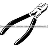 Electrician Electric Worker Work Technician Tech Construction Electrical Pliers Wire Cutters Black Color Vector White Background Design Element Repair Service Job Company Business Design Logo Clipart SVG