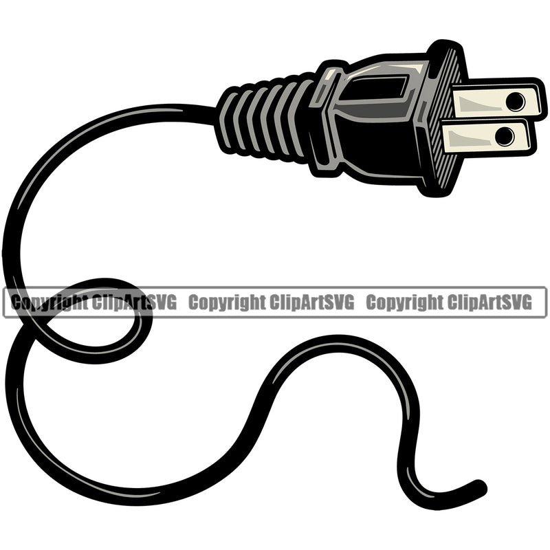 Electric Worker Work Technician Tech Construction Electrical Repair Electrician Color Cable Plug Cord Quote Text White Background Design Element Service Job Company Business Design Logo Clipart SVG