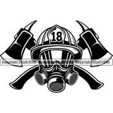 Firefighting Firefighter Fire Fighting Axe Design Element Fireman Rescue Equipment Helmet Safety Danger Protection Department Hero Work Firemen Occupation Gear Fighter Emergency Art Logo Clipart SVG