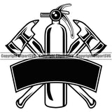 Firefighting Firefighter Axe Design Element Fire Fighting Fireman Rescue Equipment Helmet Safety Danger Protection Department Hero Work Firemen Occupation Gear Flame Fighter Emergency Art Design Logo Clipart SVG