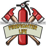 Firefighting Firefighter Fire Fighting Quoted Text Design Element Fireman Rescue Equipment Helmet Safety Danger Protection Department Hero Work Firemen Occupation Gear Flame Fighter Emergency Art Design Logo Clipart SVG