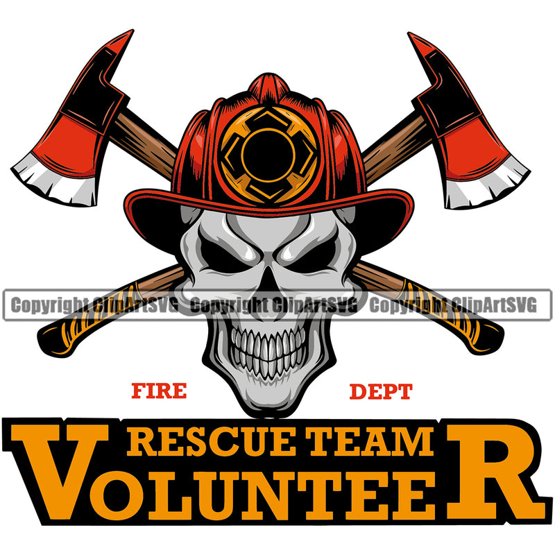 Firefighting Firefighter Skull Skeleton Color Rescue Team Volunteer Quote Design Element Fire Fighting Fireman Rescue Equipment Helmet Safety Danger Protection Department Hero Work Firemen Gear Flame Fighter Emergency Art Logo Clipart SVG