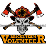 Firefighting Firefighter Fire Fighting Rescue Team Volunteer Color Skull Fireman Rescue Equipment Helmet Safety Danger Protection Department Hero Work Firemen Occupation Gear Flame Fighter Emergency Art Logo Clipart SVG