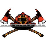 Firefighting Firefighter Fire Fighting Skull Helmet Axe Design Element Fireman Rescue Equipment Helmet Safety Danger Protection Department Hero Work Firemen Occupation Gear Flame Fighter Emergency Art Logo Clipart SVG