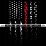 Firefighting Firefighter United States America American USA Flag Black Color Fireman Rescue Equipment Helmet Safety Danger Protection Department Hero Work Firemen Occupation Gear Flame Fighter Emergency Art Logo Clipart SVG