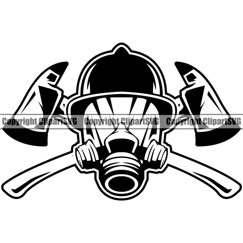 Firefighting Firefighter Axe Helmet White Background Color Design Element Fire Fighting Fireman Rescue Equipment  Safety Danger Protection Department Hero Work Firemen Occupation Gear Flame Fighter Emergency Art Design Logo Clipart SVG