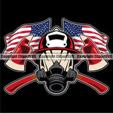 Firefighting Firefighter USA Flag Color Design Black Background Element Fire Fighting Fireman Rescue Equipment Helmet Safety Danger Protection Department Hero Work Firemen Occupation Gear Flame Fighter Emergency Art Logo Clipart SVG