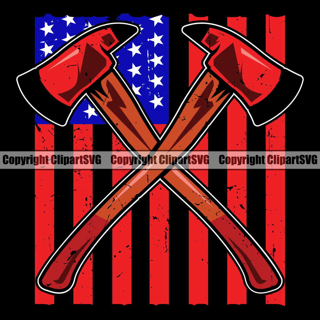 Firefighting Firefighter Black Color Background Red Design Element United States America American Flag Fire Fighting Fireman Rescue Helmet Danger Protection Department Hero Work Firemen Occupation Gear Flame Fighter Emergency Art Design Logo Clipart SVG