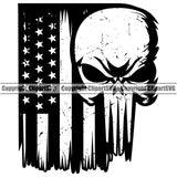 Firefighting Firefighter United States America American Flag Skull Skeleton Design Element Fireman Rescue Equipment Helmet Safety Danger Protection Department Hero Work Firemen Occupation Gear Flame Fighter Emergency Art Logo Clipart SVG