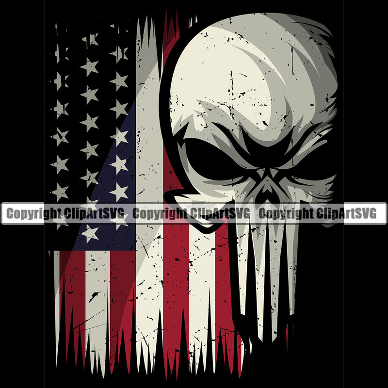 Firefighting Firefighter Fire  United States America American Flag Skull Skeleton Design Element Fireman Rescue Equipment Helmet Safety Danger Protection Department Hero Work Firemen Occupation Gear Flame Fighter Emergency Art Logo Clipart SVG