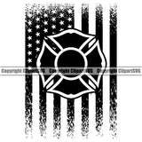 Firefighting Firefighter Fire United States America American Flag Design Element Fireman Rescue Equipment Helmet Safety Danger Protection Department Hero Work Firemen Occupation Gear Flame Fighter Emergency Art Logo Clipart SVG