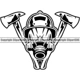 Firefighting Firefighter Fire Fighting Axe Head Design Element Fireman Rescue Safety Danger Protection Department Hero Work Firemen Occupation Gear Flame Fighter Emergency Art Logo Clipart SVG