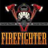 Firefighting Firefighter Fire Fighting Color Black Background Design Element Fireman Rescue Equipment Helmet Safety Danger Protection Department Hero Work Firemen Occupation Gear Flame Fighter Emergency Art Logo Clipart SVG