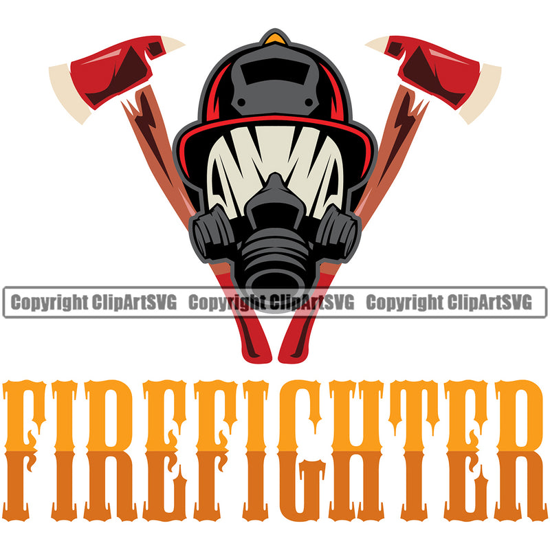 Firefighting Firefighter Yellow Color Head Design Element Fire Fighting Fireman Rescue Equipment Helmet Safety Danger Protection Department Hero Work Firemen Occupation Gear Flame Fighter Emergency Art Logo Clipart SVG