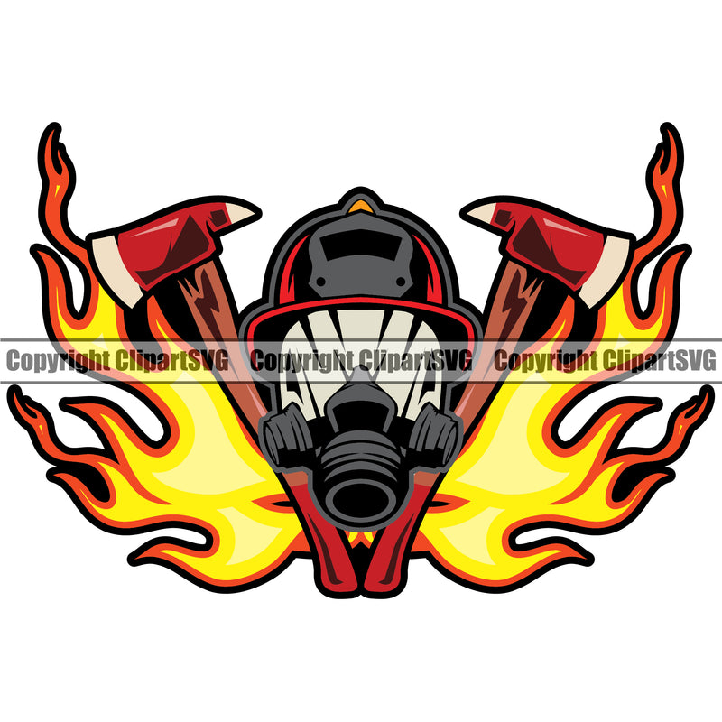 Firefighting Firefighter Yellow Color Head Design Element Fireman Rescue Equipment Helmet Safety Danger Protection Department Hero Work Firemen Occupation Gear Flame Fighter Emergency Art Logo Clipart SVG